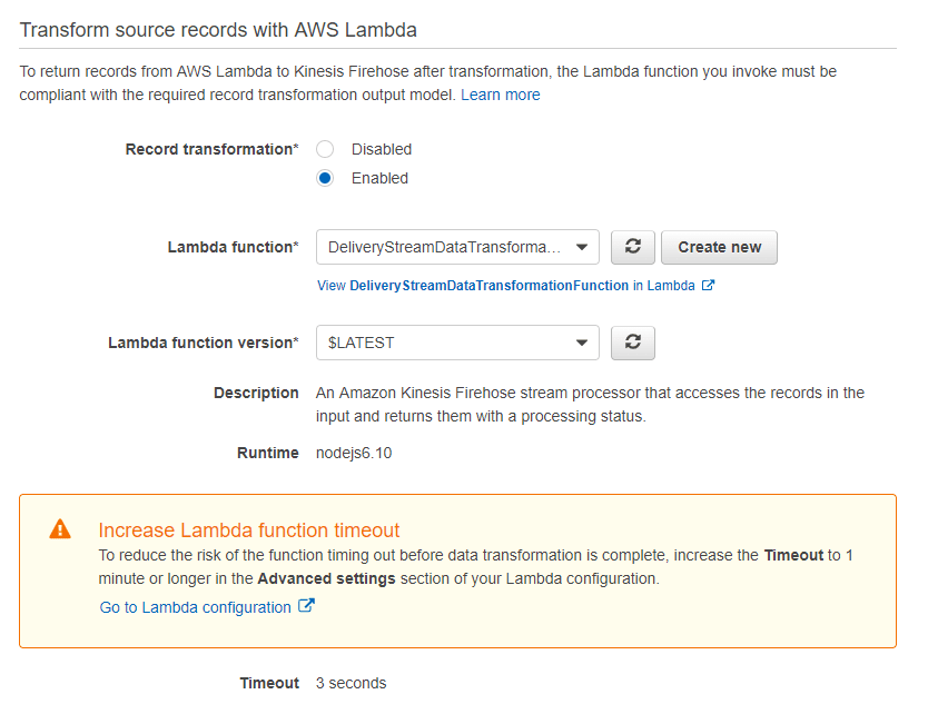 New Lambda Function.